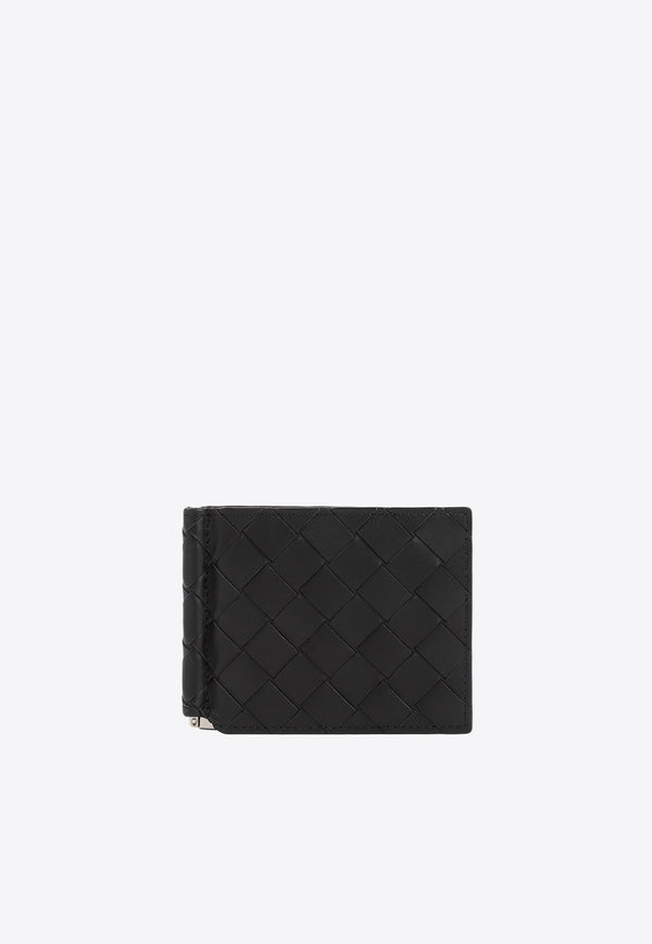 Intrecciato Leather Clip Wallet