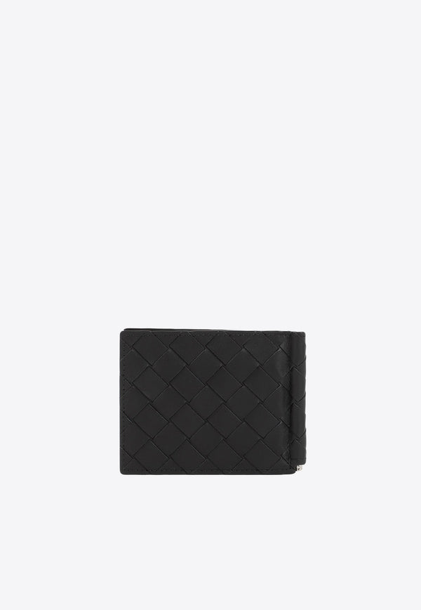 Intrecciato Leather Clip Wallet