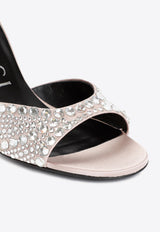 85 Crystal-Embellished Satin Sandals