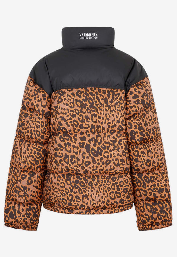 Leopard Logo Puffer Jacket