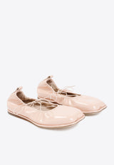 Heart Toe Ballet Flats in Patent Leather