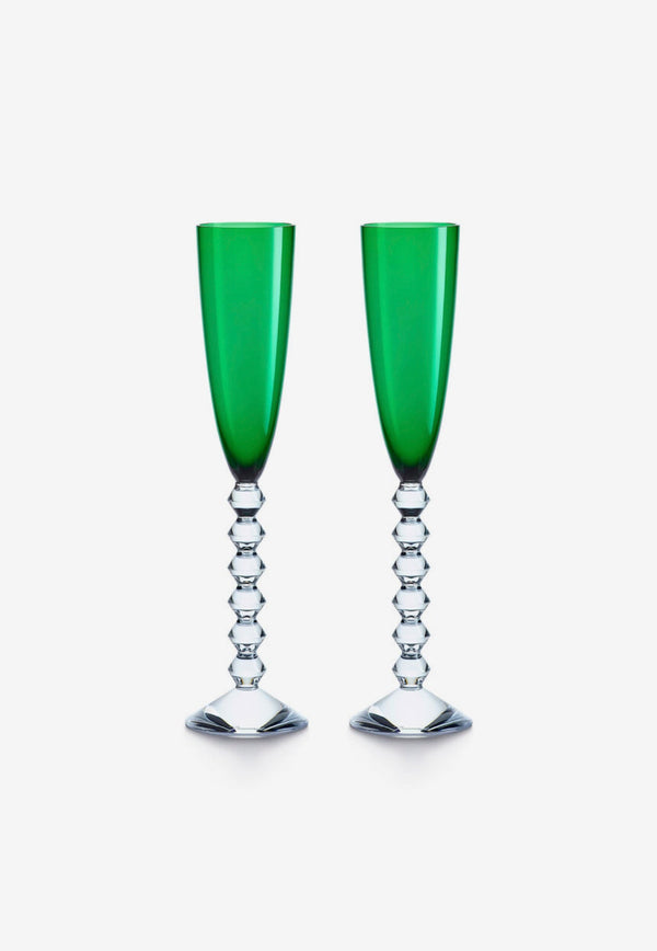 Vega Flutissimo Crystal Champagne Glass - Set of 2 Baccarat Green 2811805