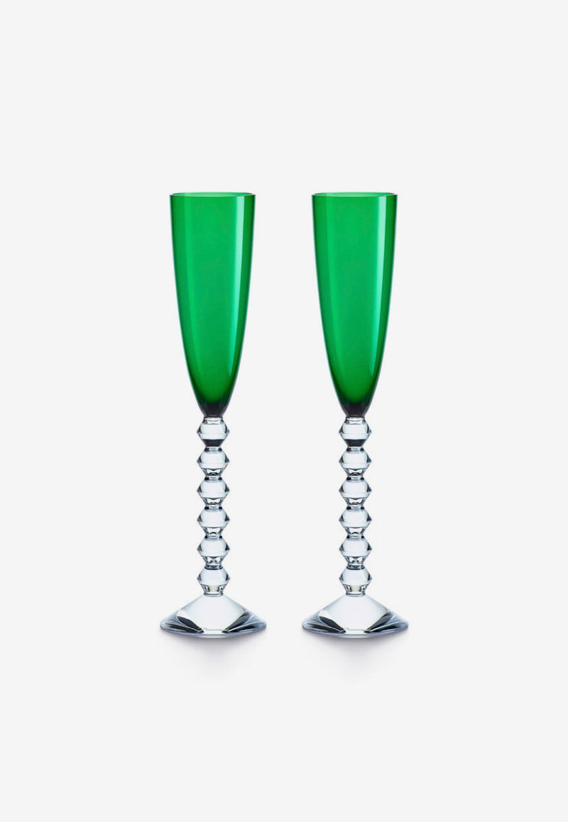 Vega Flutissimo Crystal Champagne Glass - Set of 2 Baccarat Green 2811805