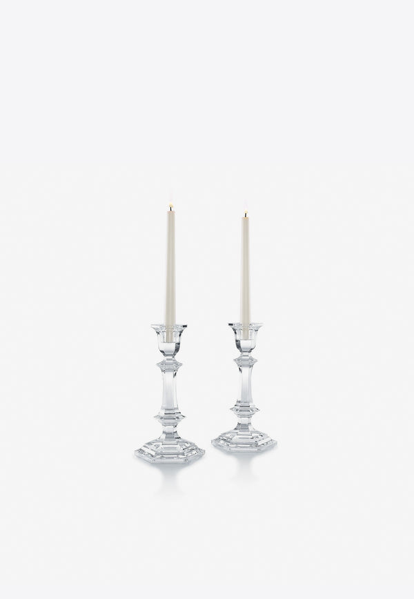 Harcourt Crystal Candleholder-  Set of 2 Baccarat Transparent 2813863