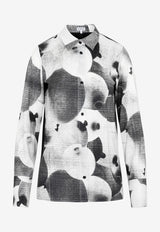 Loewe Balloon Print Shirt in Wool 42356412940469 S540Y05X15 1102 BLACK WHITE