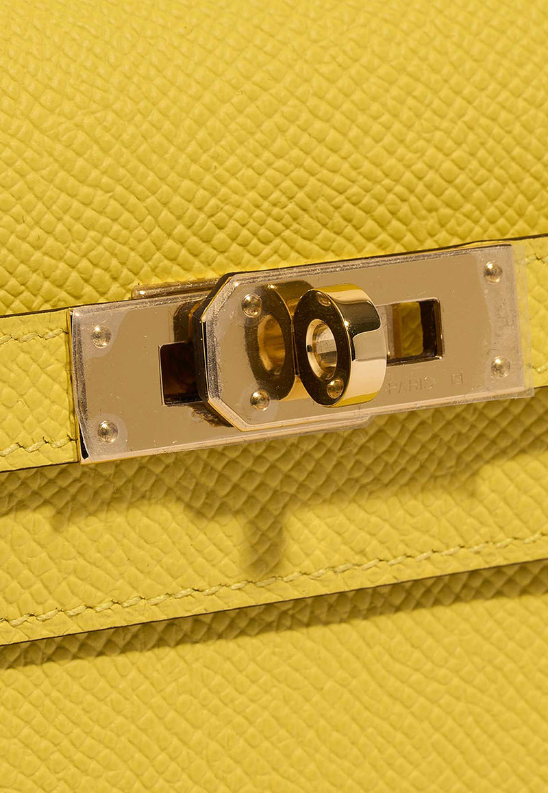 Kelly To Go Wallet in Jaune de Naples Epsom with Gold Hardware