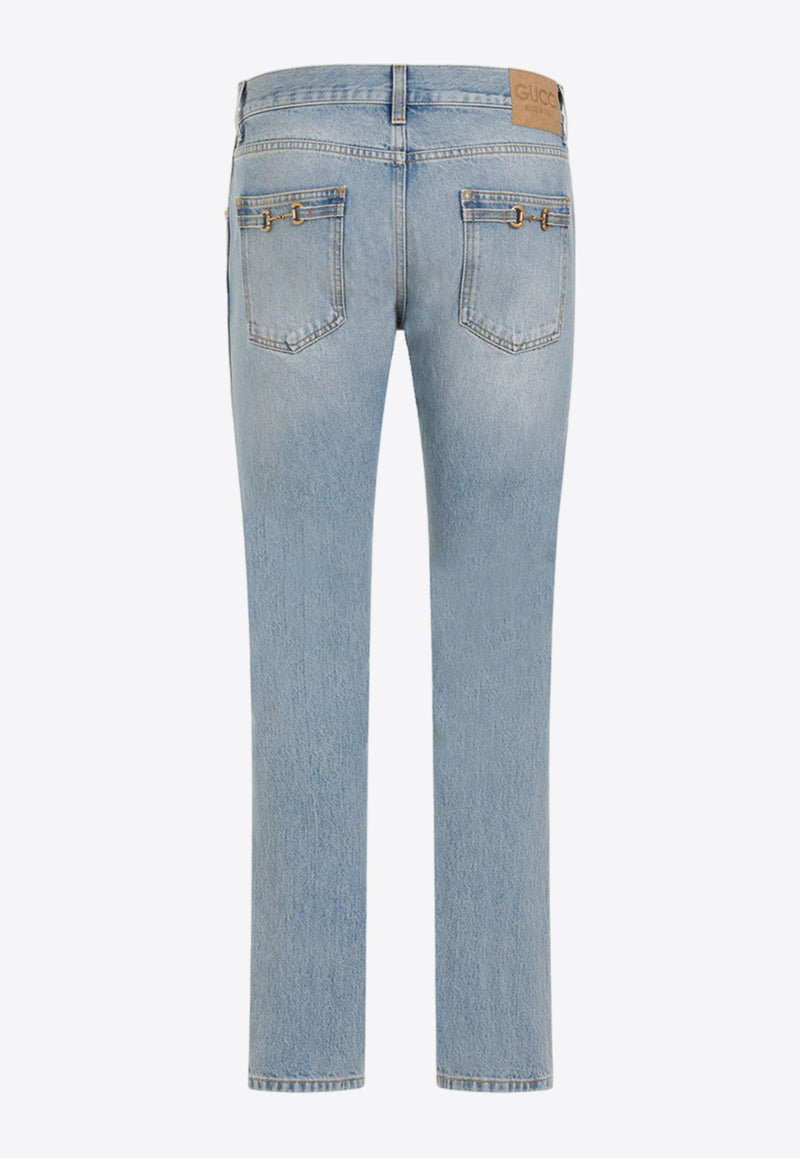 Washed Tapered Jeans