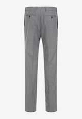 Houndstooth Wool Tailored Pants