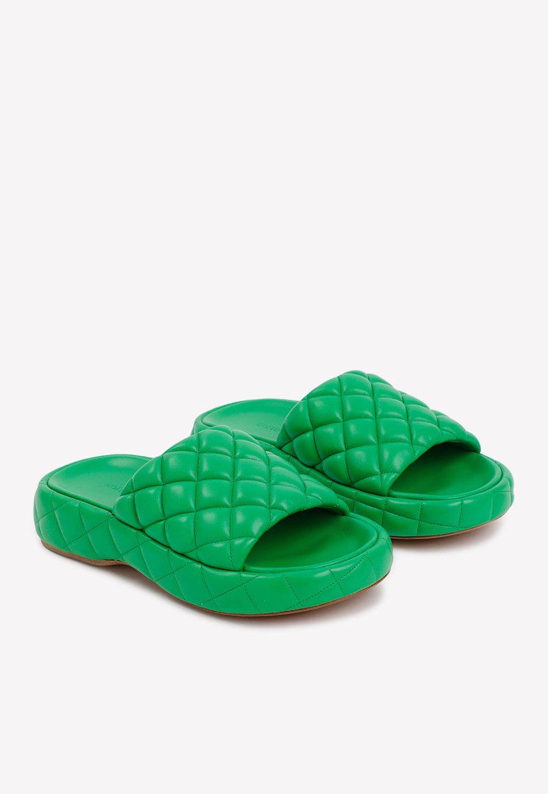 Padded Leather Flat Sandals