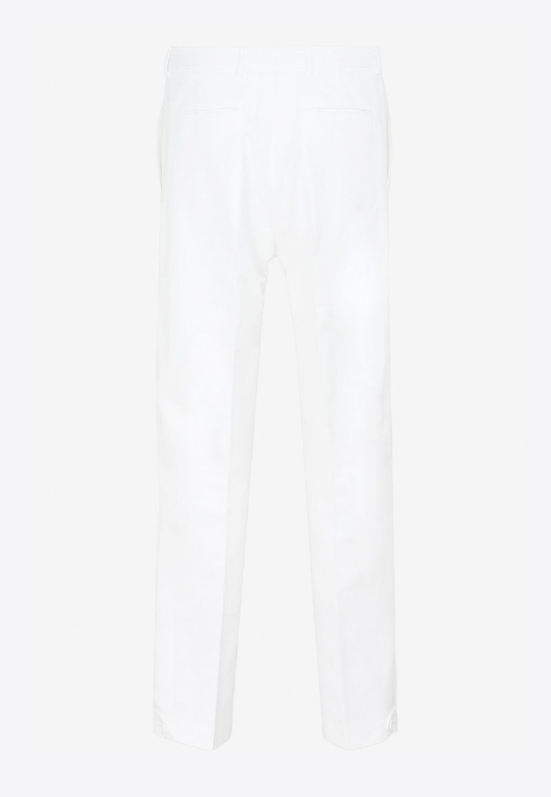 Dior Homme Ankle Slit Detail Cotton Pants 41389972750517 213C133A4451 030 IVORY