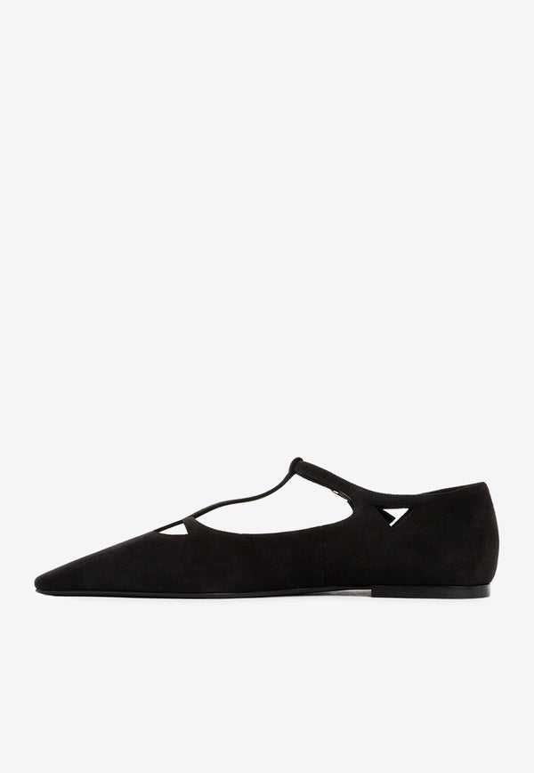 Cyd Suede Pointed Ballerina Shoes