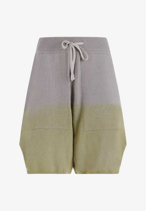 Logo-Patch Degrade-Effect Shorts in Cashmere