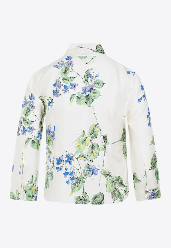 Floral Long-Sleeved Silk Shirt