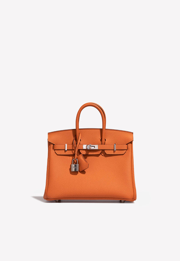 Birkin 25 in Orange H Togo Leather with Palladium Hardware Hermès Orange H