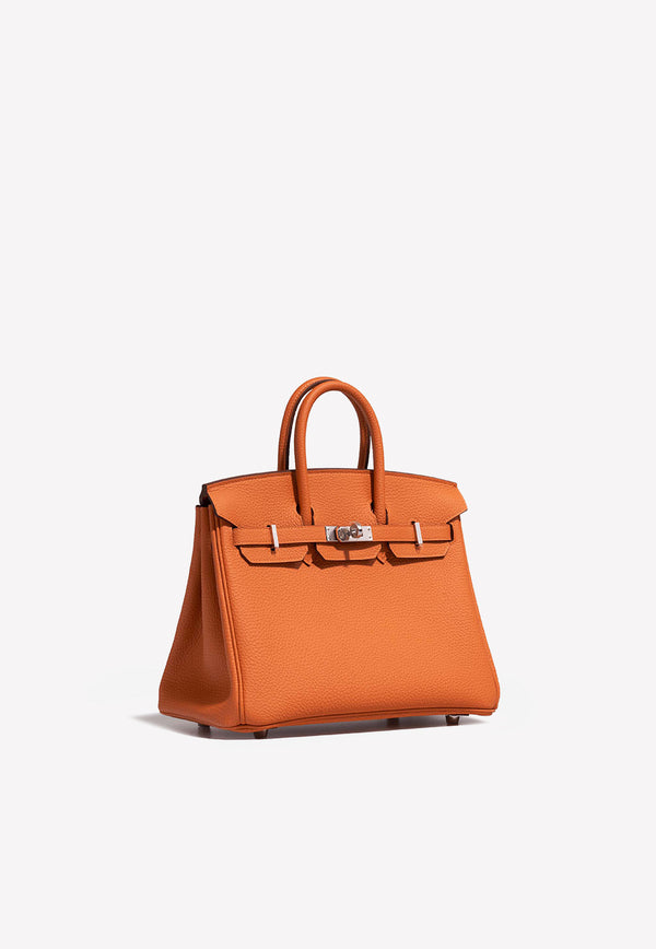 Birkin 25 in Orange H Togo Leather with Palladium Hardware Hermès Orange H