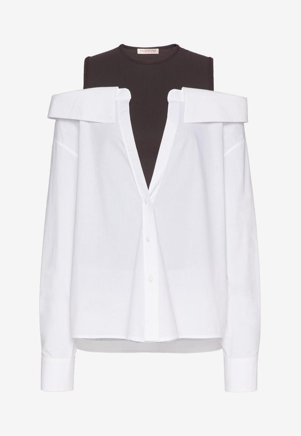 Valentino Sartorial Poplin Shirt White 2B0AB4X07W1 7D3