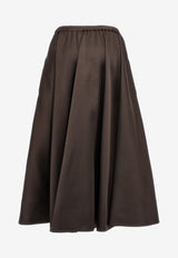 Valentino Techno Duchesse Midi Skirt Brown 2B0RA9V56D1 E05