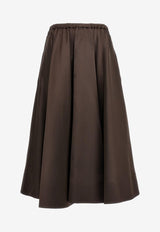 Valentino Techno Duchesse Midi Skirt Brown 2B0RA9V56D1 E05