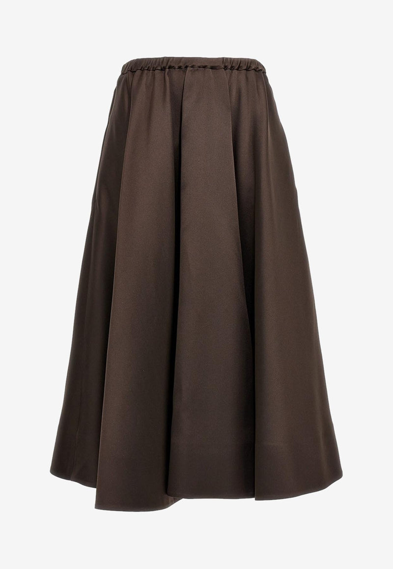 Valentino Techno Duchesse Midi Skirt Brown 2B0RA9V56D1 E05