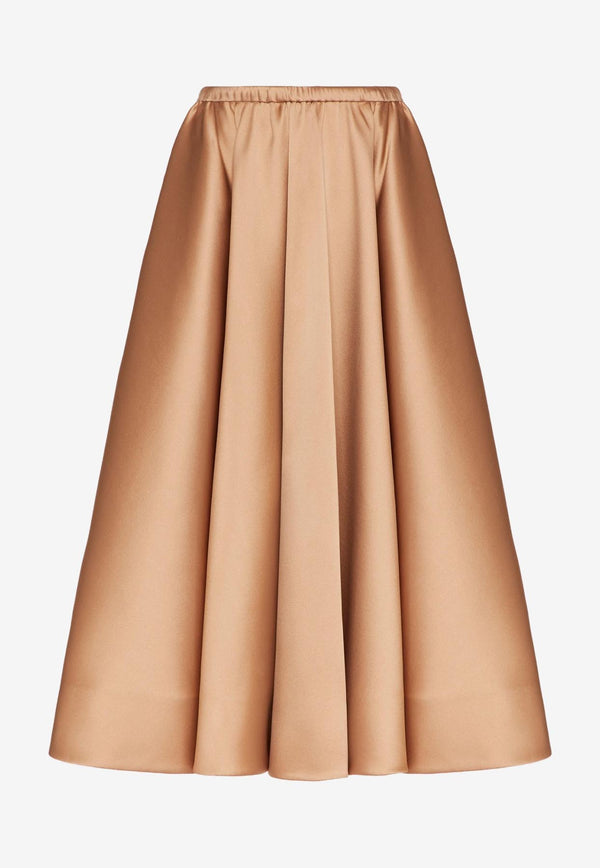 Valentino Techno Duchesse Midi Skirt Sand 2B0RA9V56D1 S69
