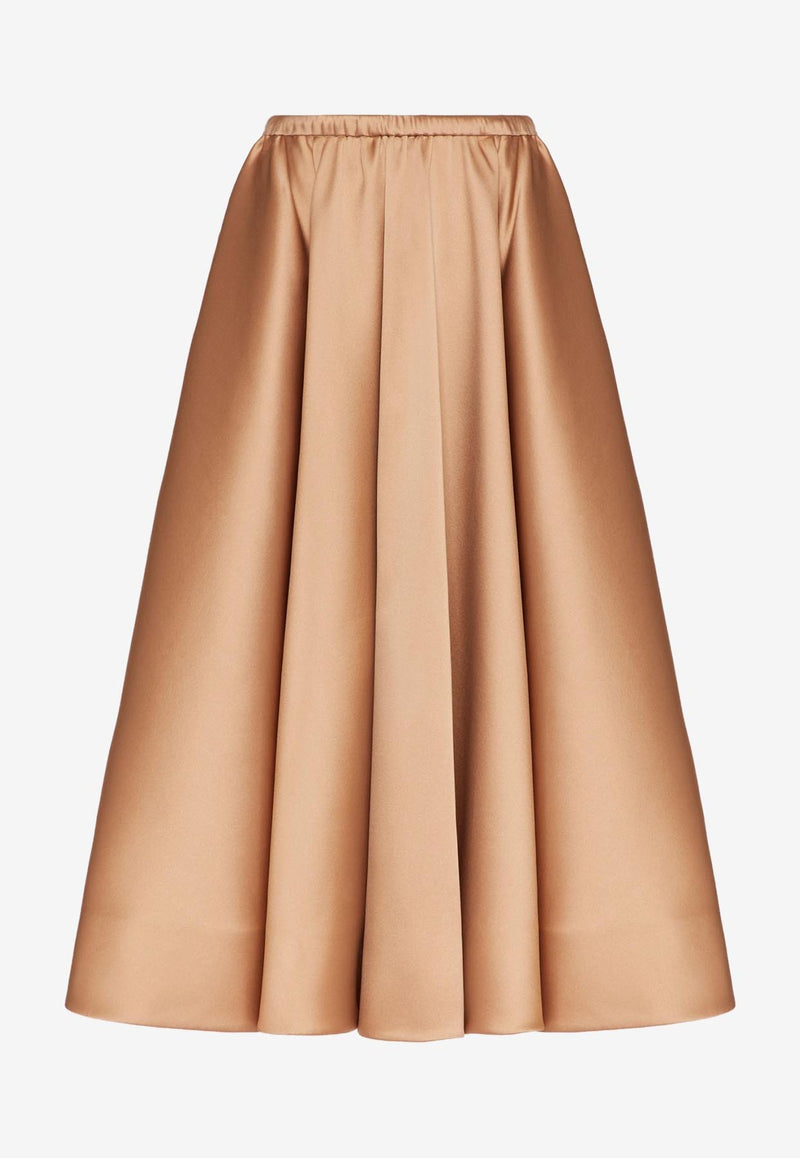 Valentino Techno Duchesse Midi Skirt Sand 2B0RA9V56D1 S69