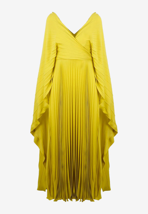 Valentino Silk Draped Maxi Dress Yellow 2B0VA3Q51MH YSZ