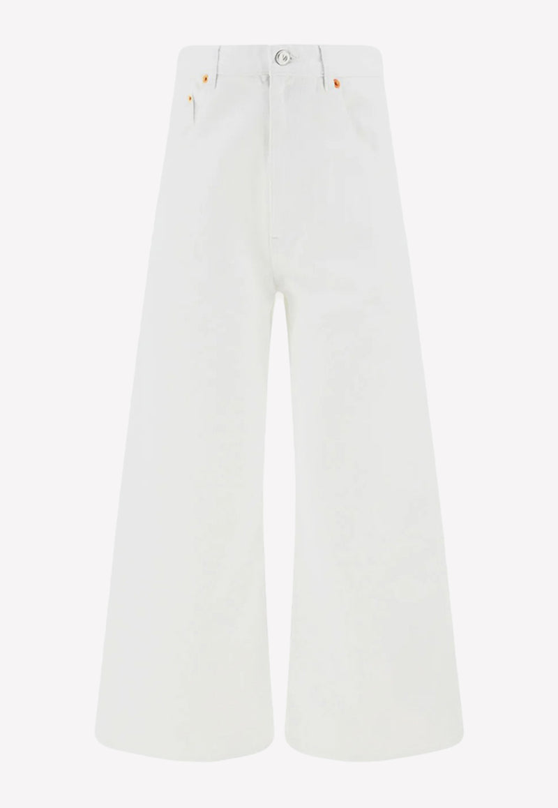Valentino VLogo Chain Wide-Leg Jeans White 2B3DD14S7MQ 001