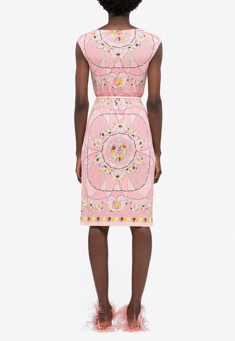 Emilio Pucci Cyprea Print Belted Dress Pink 2HJH30 2H737 006