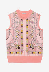 Emilio Pucci Cyprea Print Sweater Vest Pink 2HKM03 2H968 006