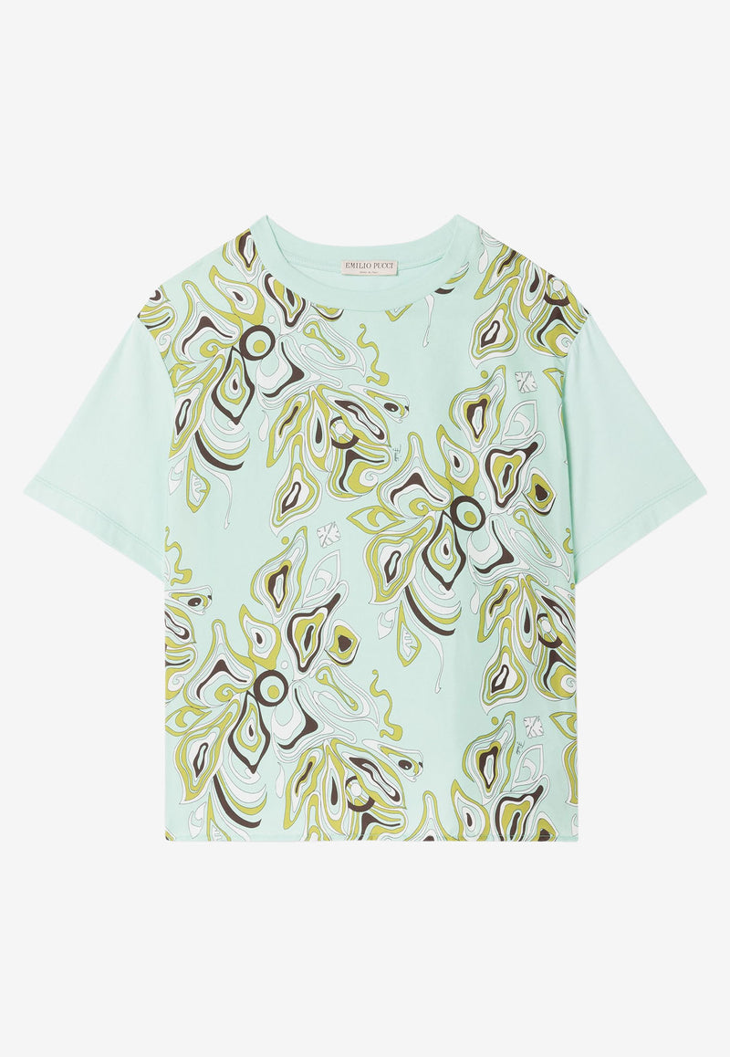 Emilio Pucci Africana Print T-shirt Mint 2HTP01 2H985 B07