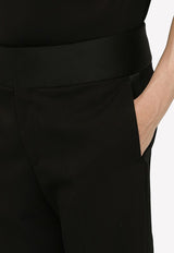 Valentino Straight-Leg Wool Pants Black 2V0RBK109D4/M_VALE-0NO