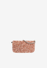 Valentino Small Sequined VLogo Shoulder Bag Pink 2W0B0K53ANF MZD