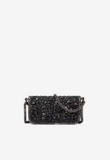 Valentino Small Crystal-Embellished VLogo Shoulder Bag Black 2W0B0K53LBB 08Y