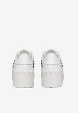 Valentino Rockstud Untitled Leather Sneakers White 2W0S0GG8HEL L71