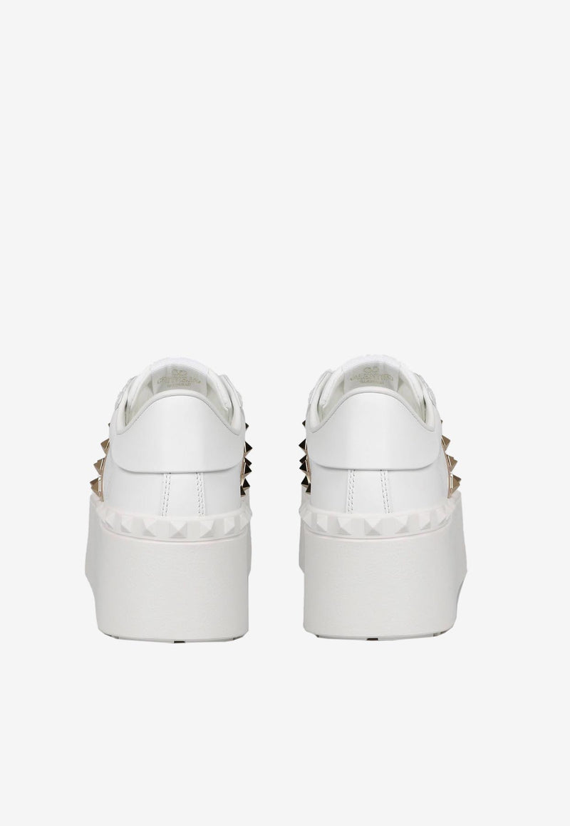 Valentino Rockstud Untitled Leather Sneakers White 2W0S0GG8HEL L71
