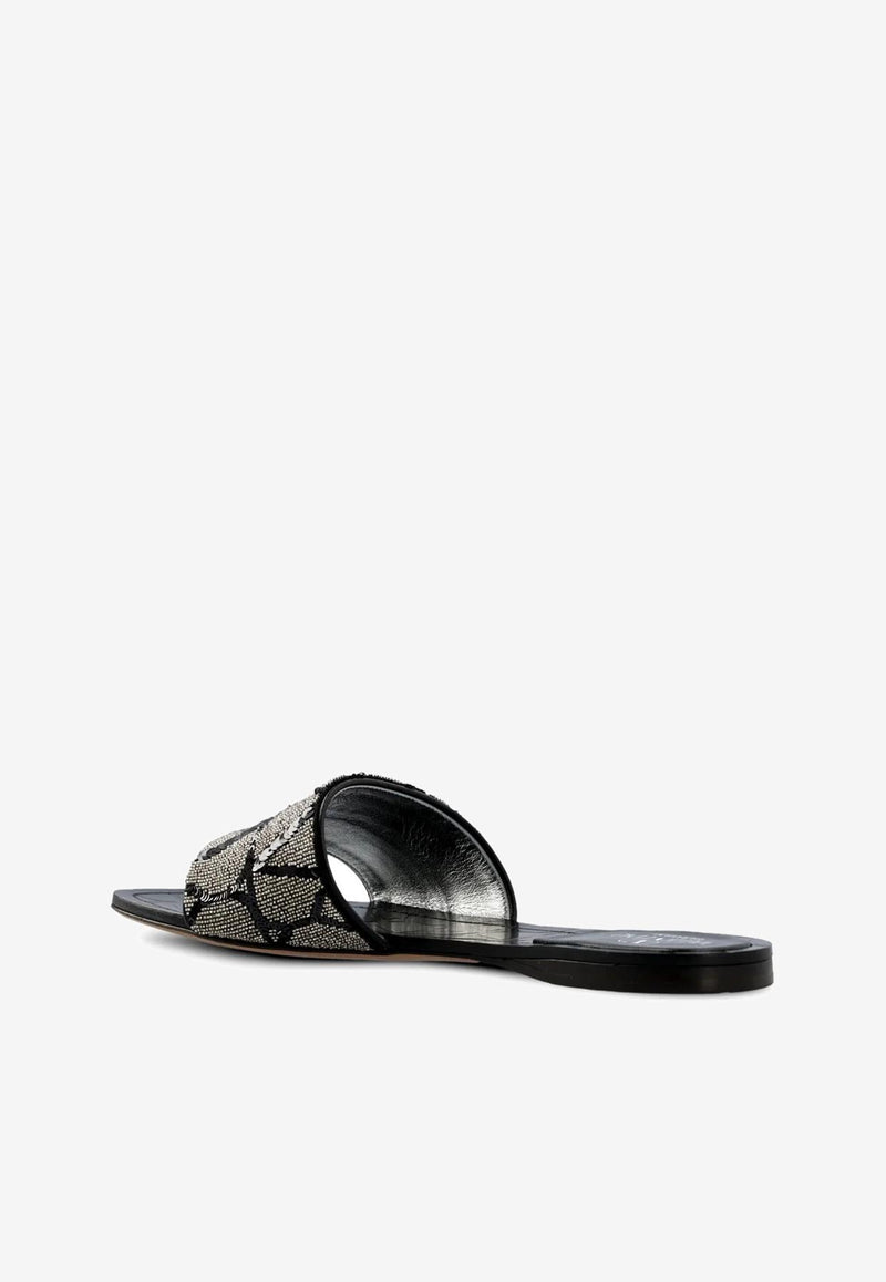Valentino VLogo Flat Sandals Black 2W0S0GS4AUY 0MK