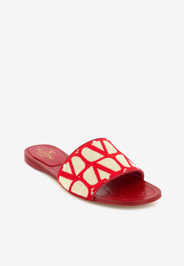 Valentino VLogo Flat Sandals Red 2W0S0GS4WIC J4A