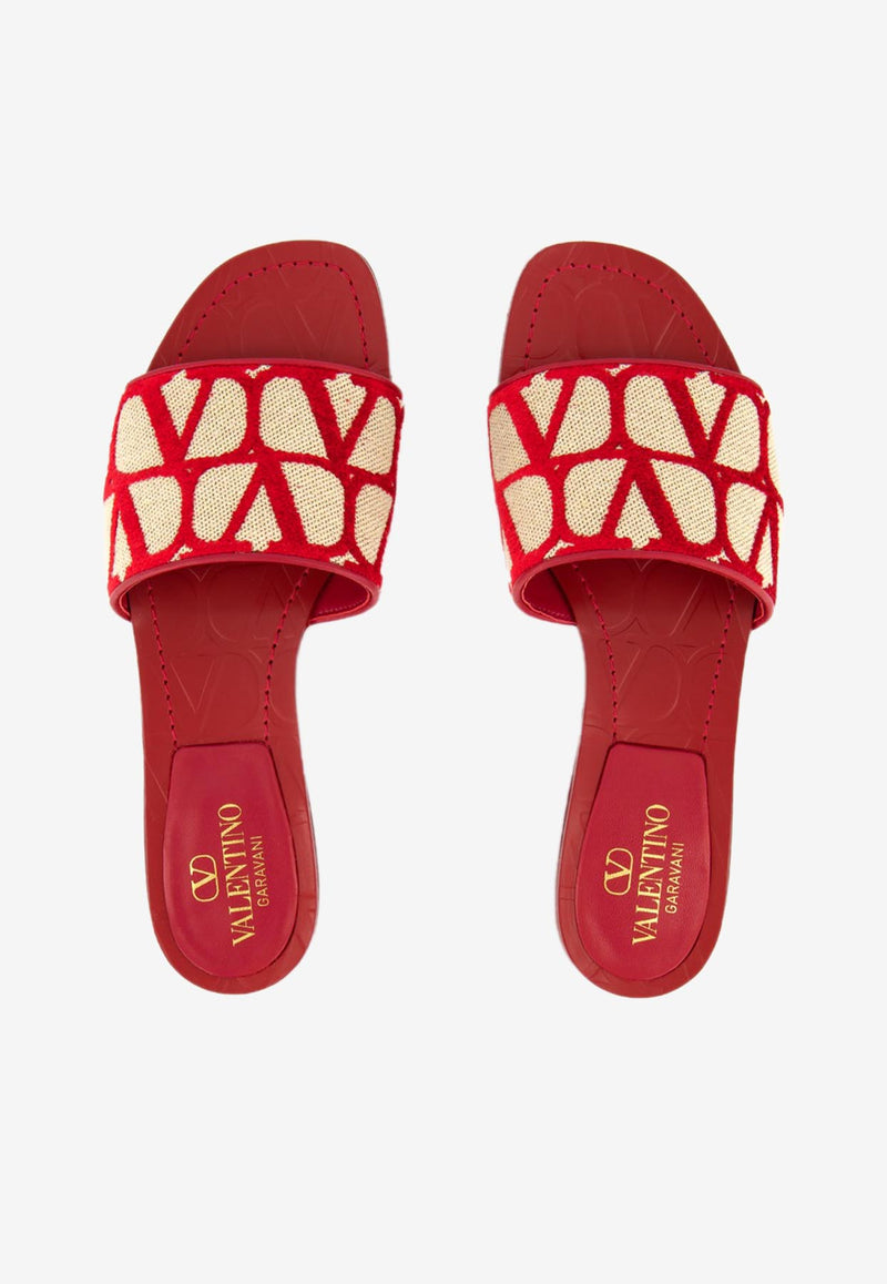 Valentino VLogo Flat Sandals Red 2W0S0GS4WIC J4A