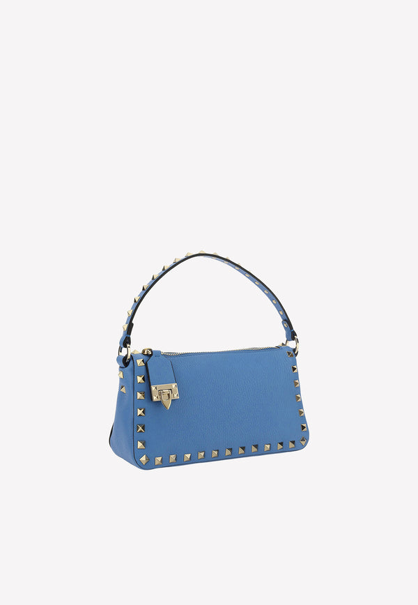Valentino Rockstud Grained Leather Top Handle Bag Blue 2W2B0J47VSF 097