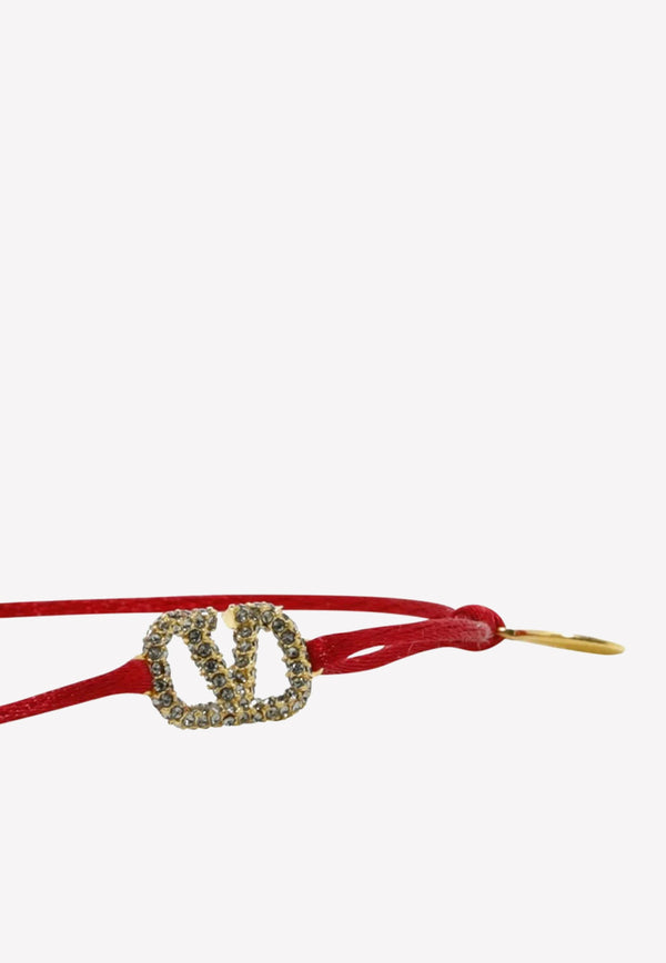 Valentino VLogo Knotted Rope Bracelet Red 2W2J0F81YAB 32W