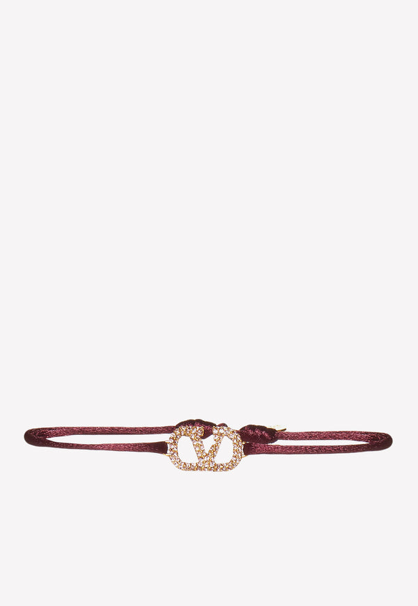 Valentino VLogo Knotted Rope Bracelet Bordeaux 2W2J0F81YAB CM8