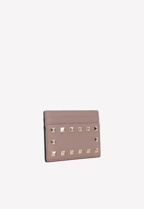 Valentino Rockstud Cardholder in Grained Leather Almond 2W2P0486VSH P45