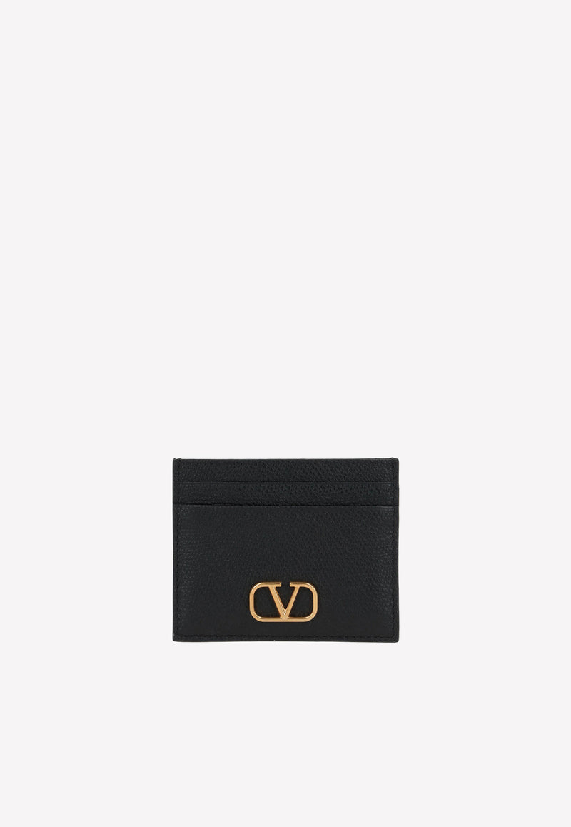 Valentino VLogo Cardholder in Grained Leather Black 2W2P0V32SNP 0NO