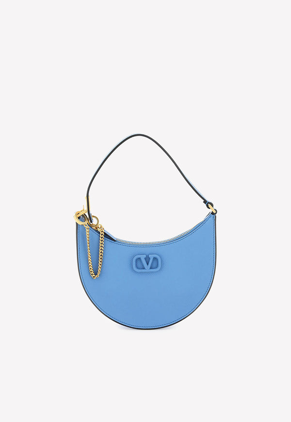 Valentino Mini VLogo Hobo Bag in Grained Leather Blue 2W2P0W19RQR 097
