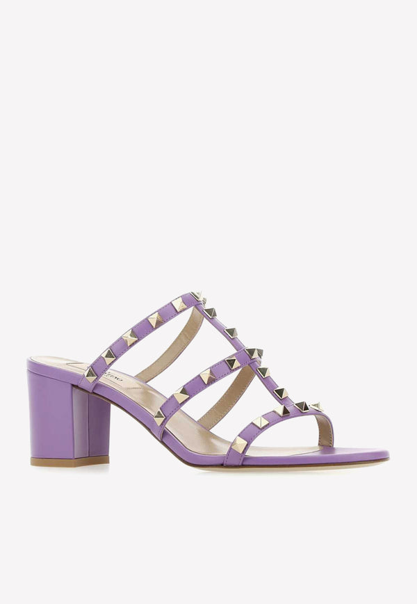 Valentino 65 Rockstud Leather Mules 2W2S0C47VOD 699 Lilac