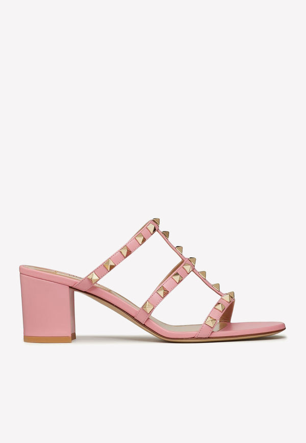 Valentino 60 Rockstud Leather Mules 2W2S0C47VOD A76 Pink