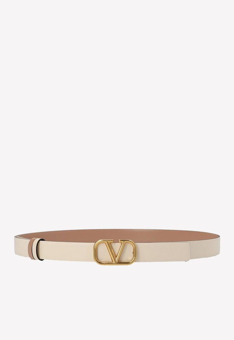 Valentino Vlogo Reversible Leather Belt 2W2T0S12ZFR C34 Ivory