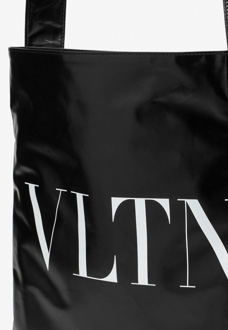 Valentino Logo Print Soft Tote Bag 2Y2B0B99MWL/M_VALE-0NI Black