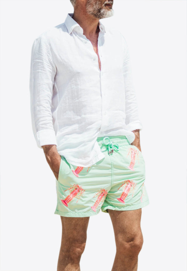 Les Canebiers Green Lobster All-Over Print Swim Shorts All Over Lobster-Green