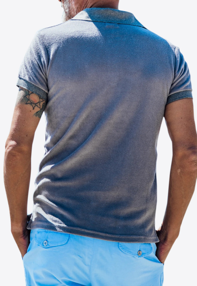 Les Canebiers Grey Cabanon Polo T-shirt in Terry Cabanon-Grey